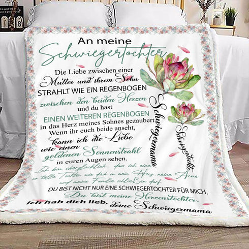 "An meine Schwiegertochter" Decke - Blume